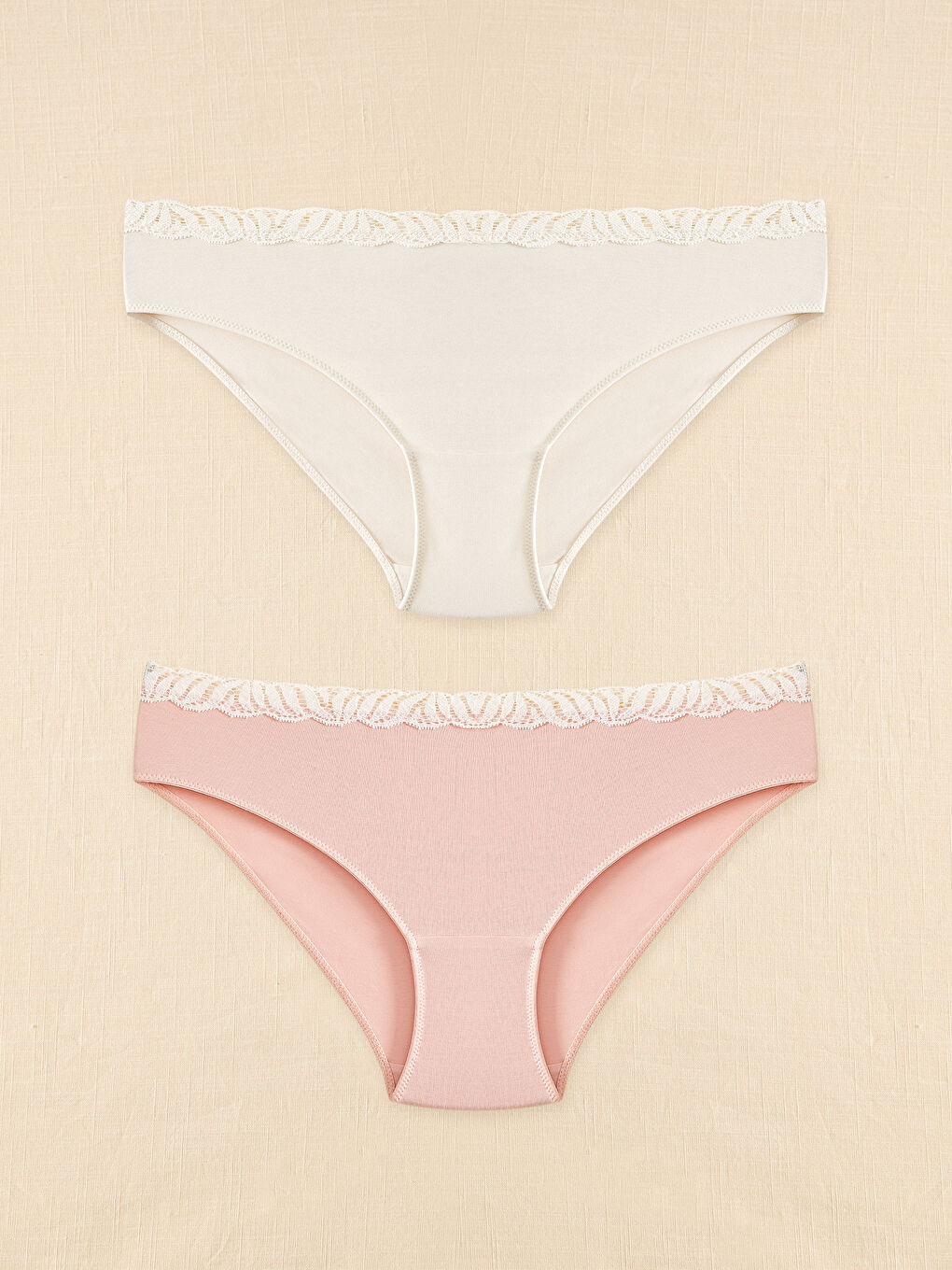 Organik Pamuklu Dantel Detaylı Klasik Külot 2'li