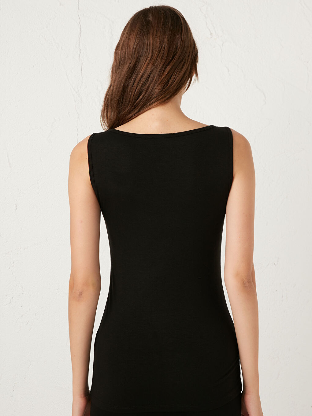 Gilet Thermique Flexible en Coton Peigné Sans Manches pour Femmes Col Rond-3