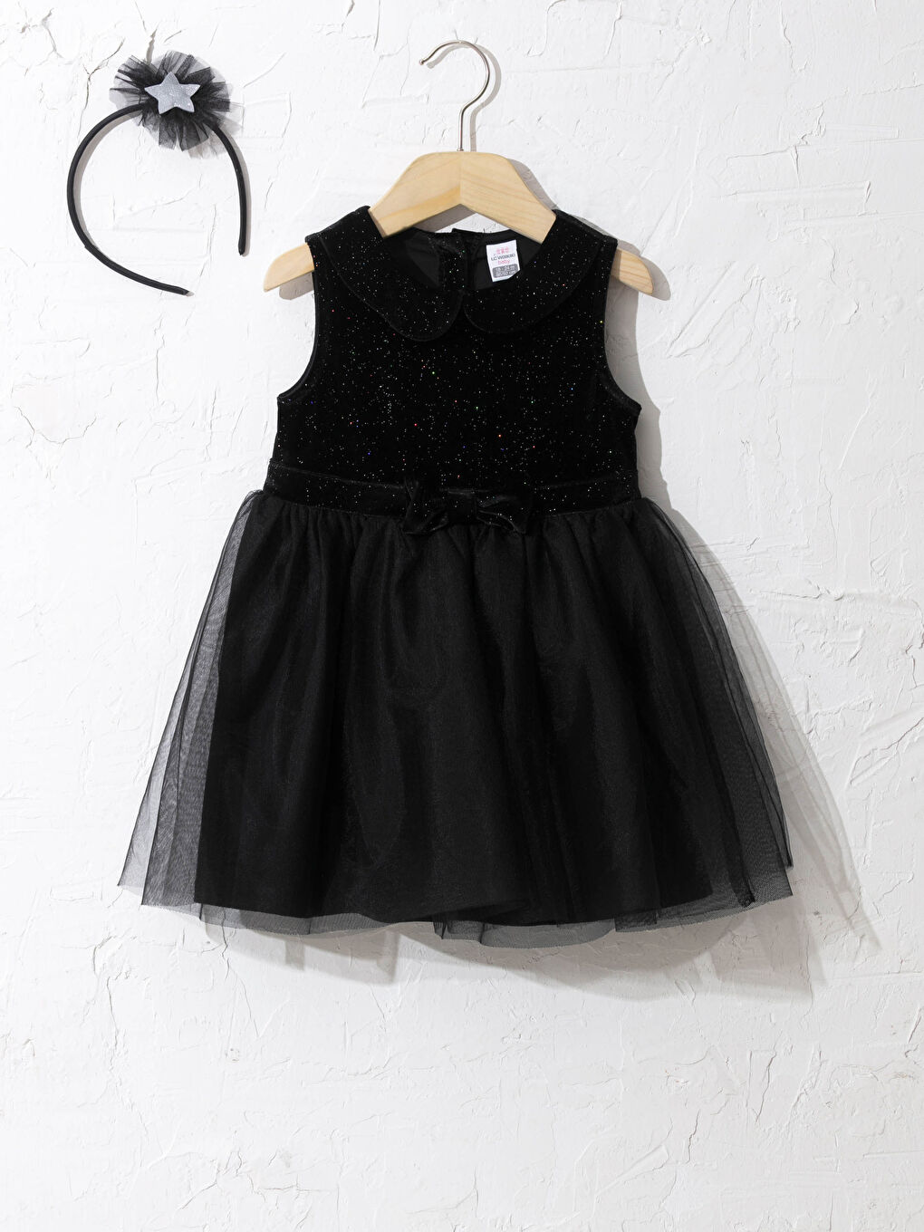 Robe en velours et serre-tête pour bébé fille