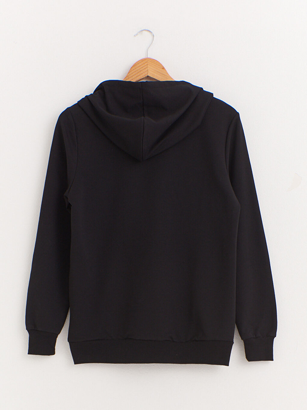 Siyah Kapüşonlu Atatürk Temalı Uzun Kollu Kadın Sweatshirt-1