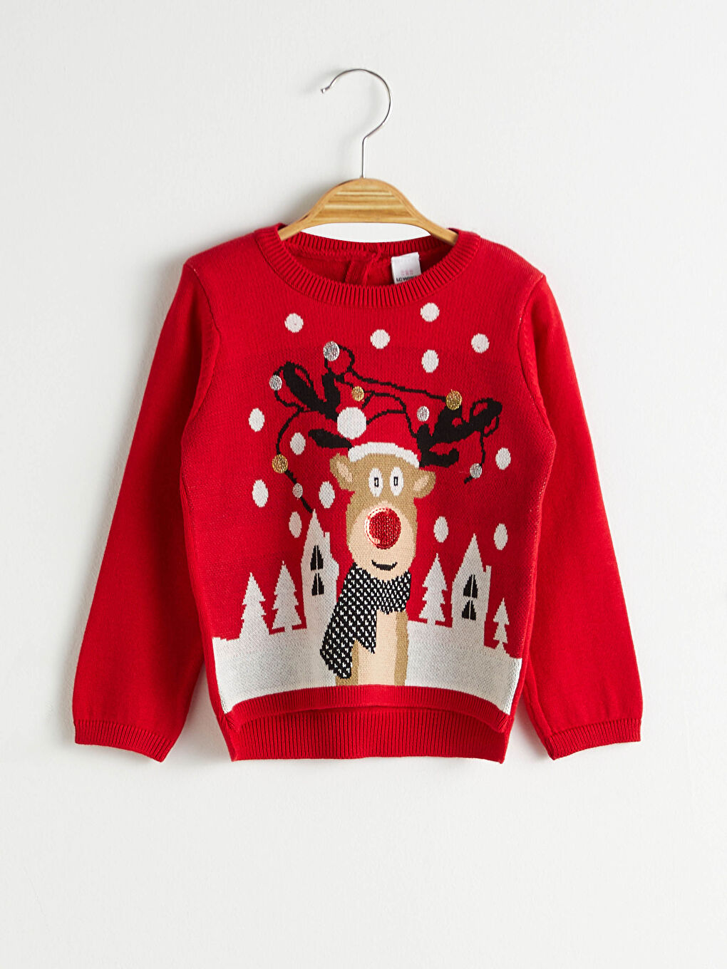 Baby Girl New Year Themed Patterned Knitwear Sweater