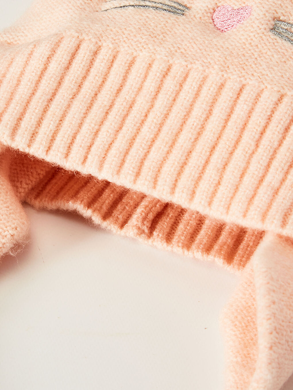 Ensemble Bonnet et Écharpe en Tricot Motif Visage Mignon pour Fille-3