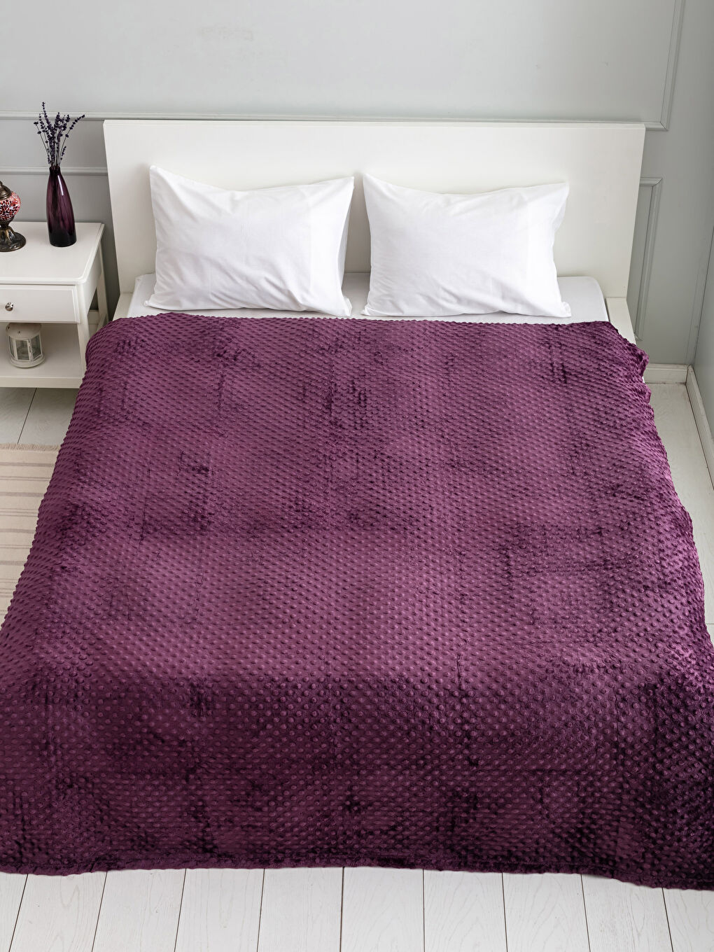 Mor Çift Kişilik Wellsoft Battaniye-1