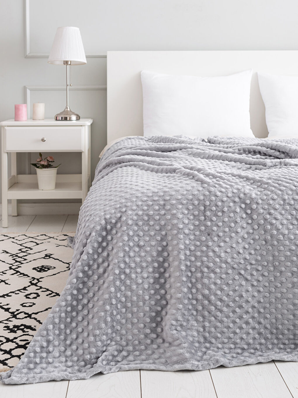 Gri Çift Kişilik Wellsoft Battaniye