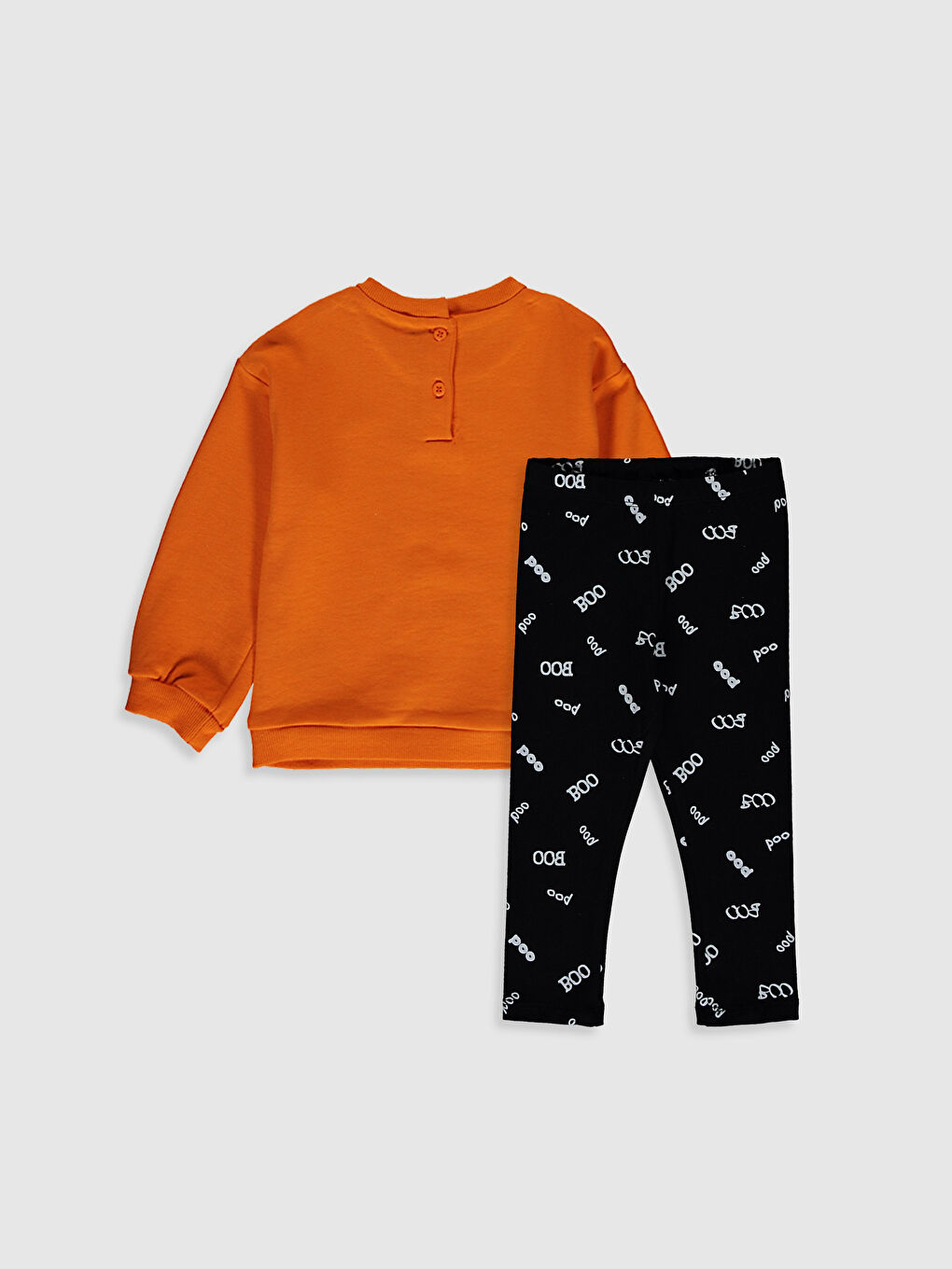 طقم سويت شيرت وبنطلون ضيق للبنات الرضع-1