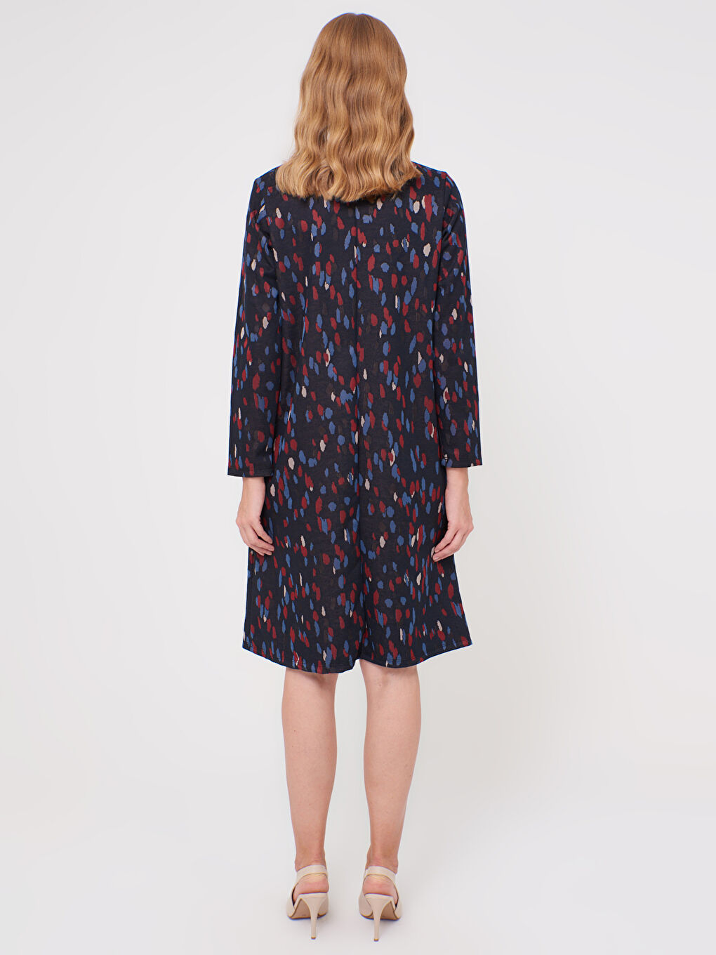 Robe coupe droite à motifs-4