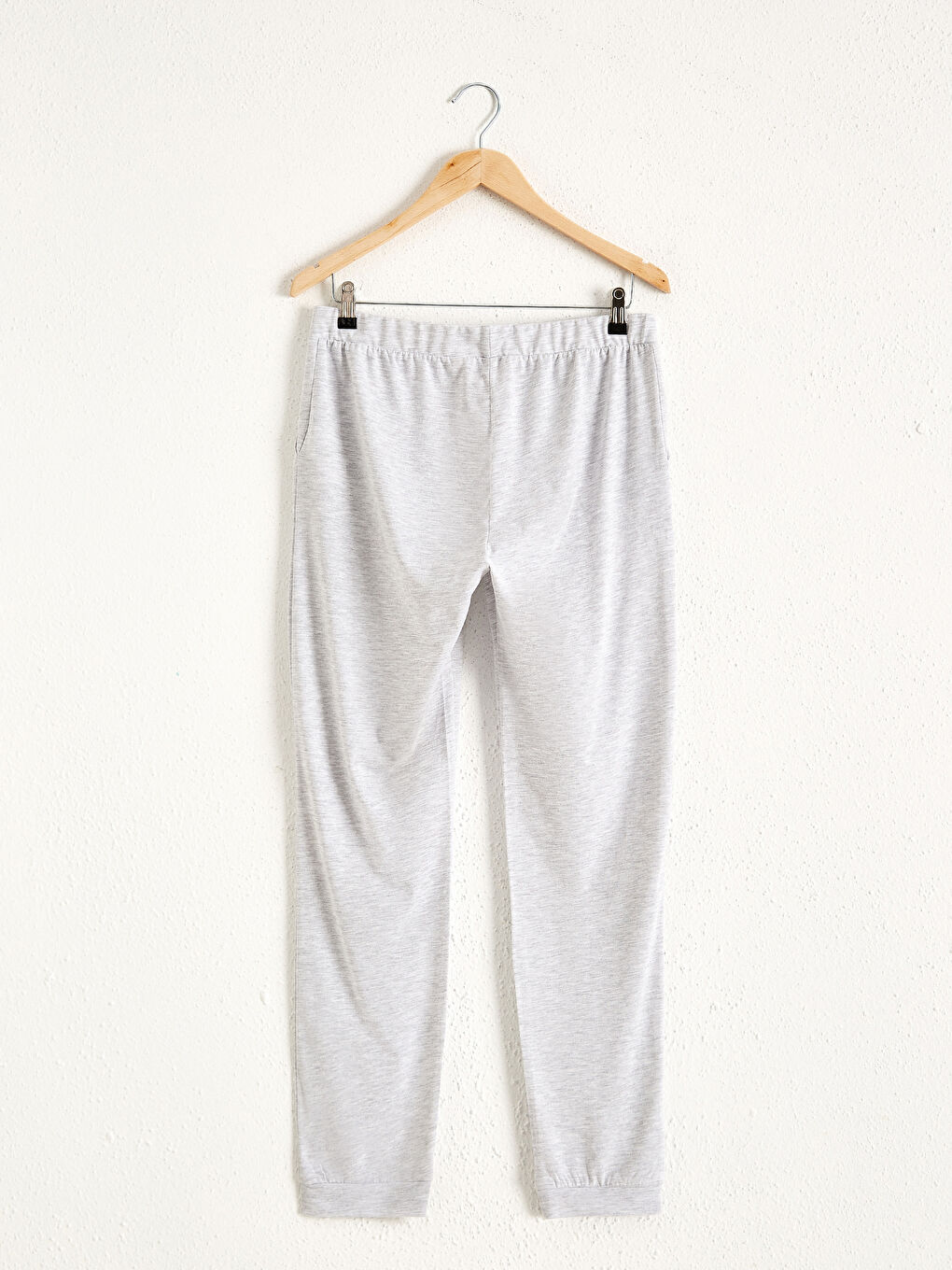 Gri Beli Lastikli Pamuklu Pijama Altı-1