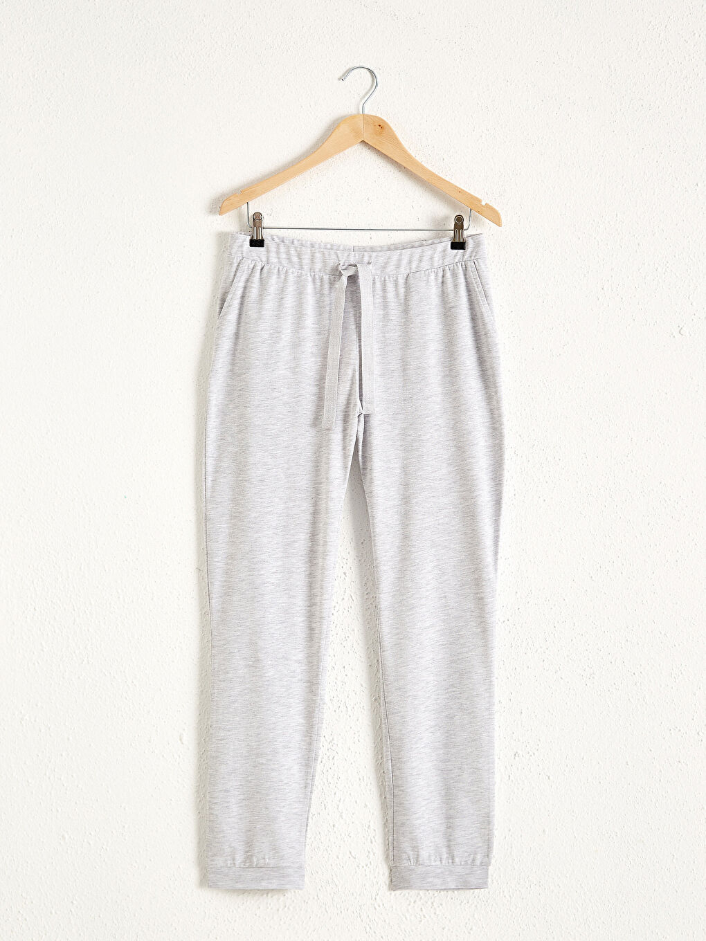 Gri Beli Lastikli Pamuklu Pijama Altı