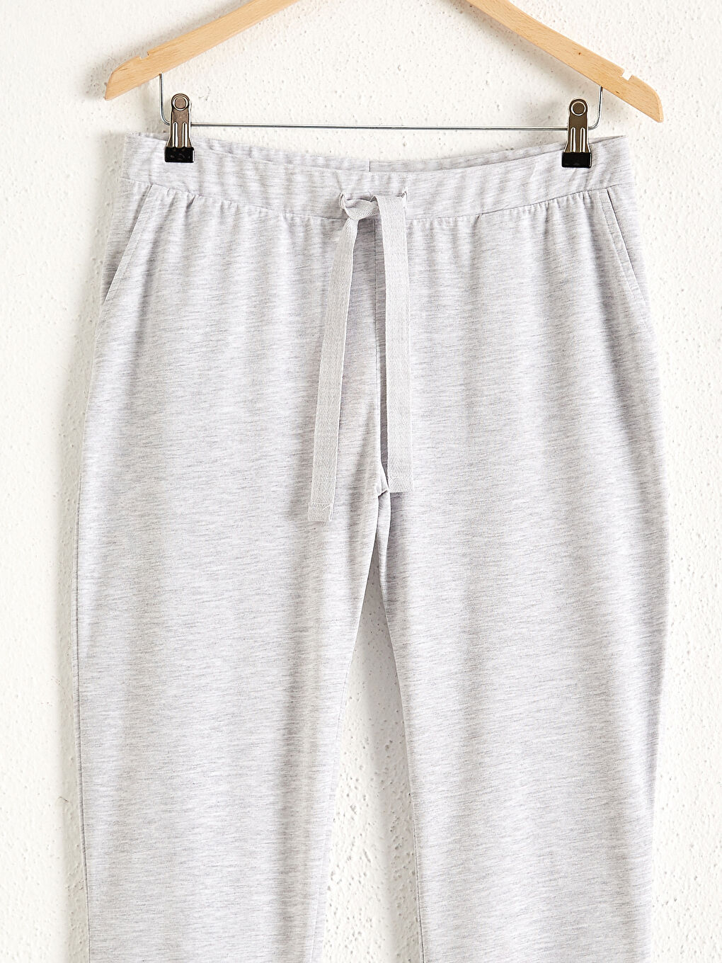 Gri Beli Lastikli Pamuklu Pijama Altı-2