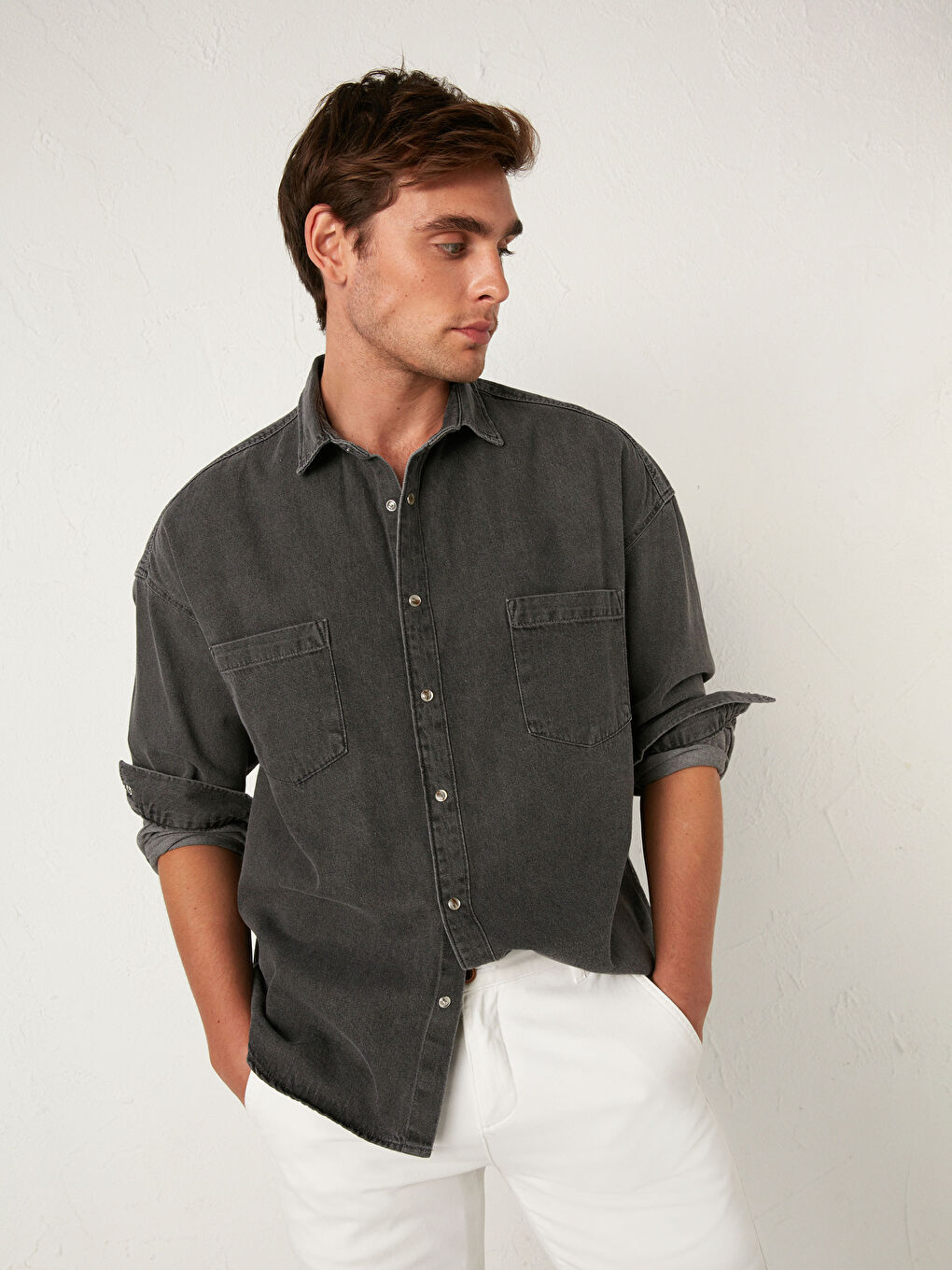 XSIDE Oversize Herren Jeanshemd -0WBS08Z8-GRD