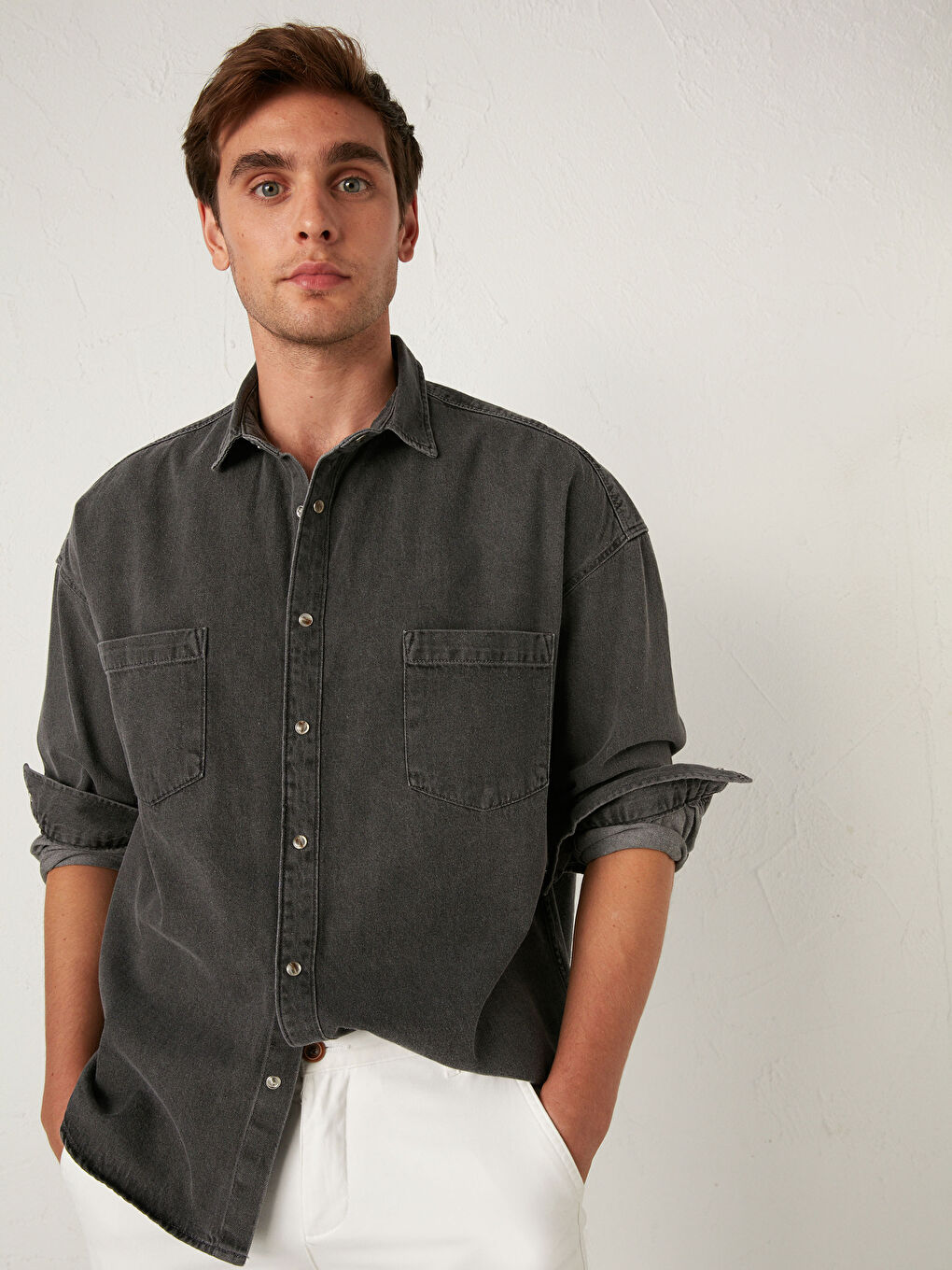 XSIDE Oversize Herren Jeanshemd -0WBS08Z8-GRD