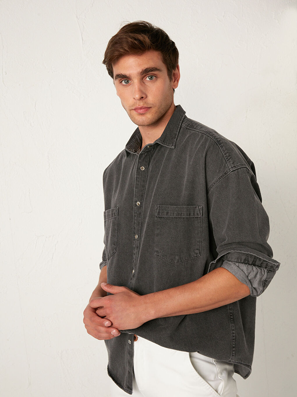 XSIDE Oversize Herren Jeanshemd -0WBS08Z8-GRD