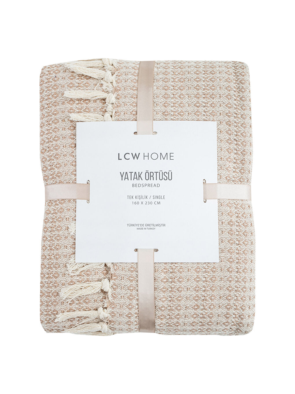 Bej Tek Kişilik Yatak Örtüsü-3