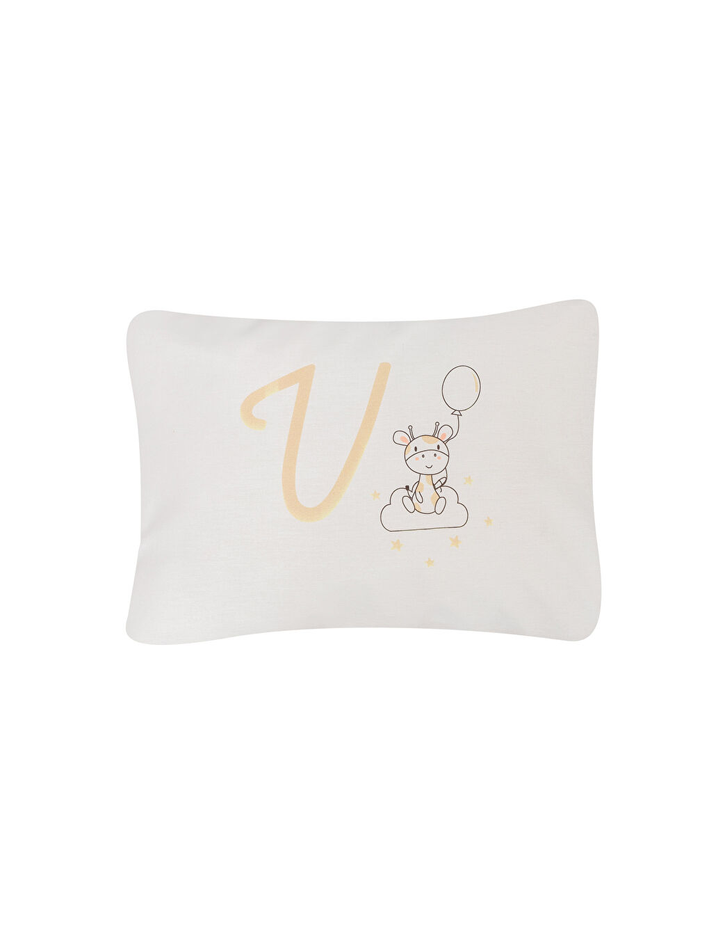 Bej U Harfi Baskılı Yastık Kılıfı-1