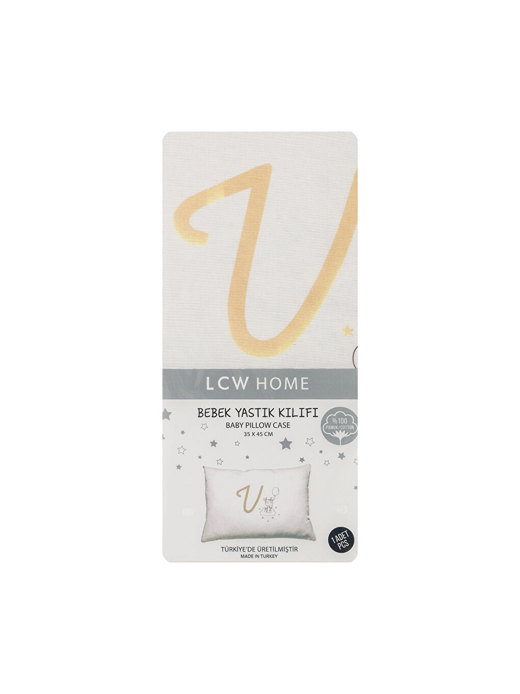 Bej U Harfi Baskılı Yastık Kılıfı-2