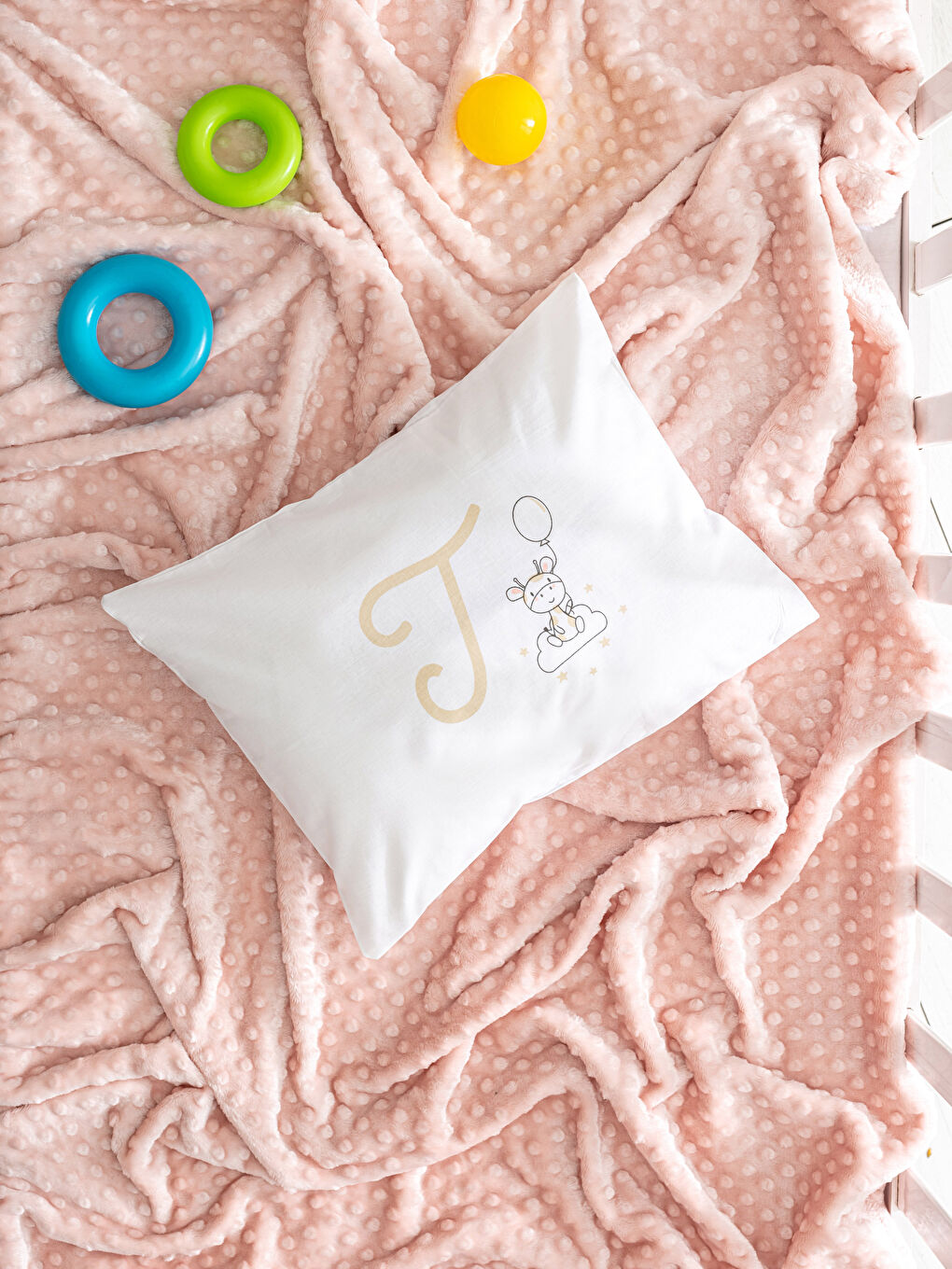 Letter T Printed Baby Pillow Case