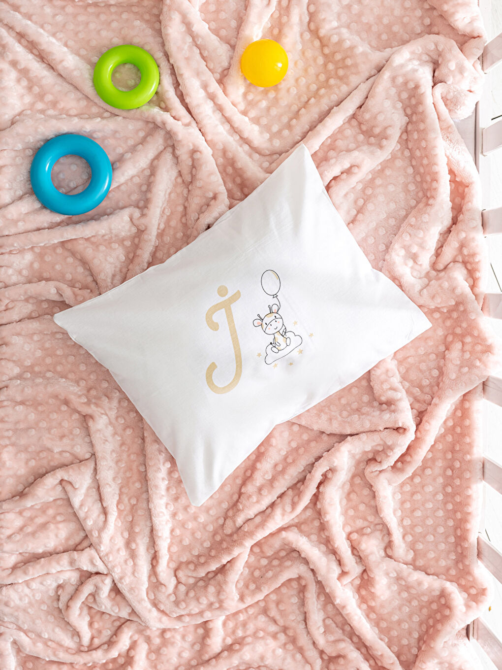 Taie d'oreiller pour bébé imprimée lettre J