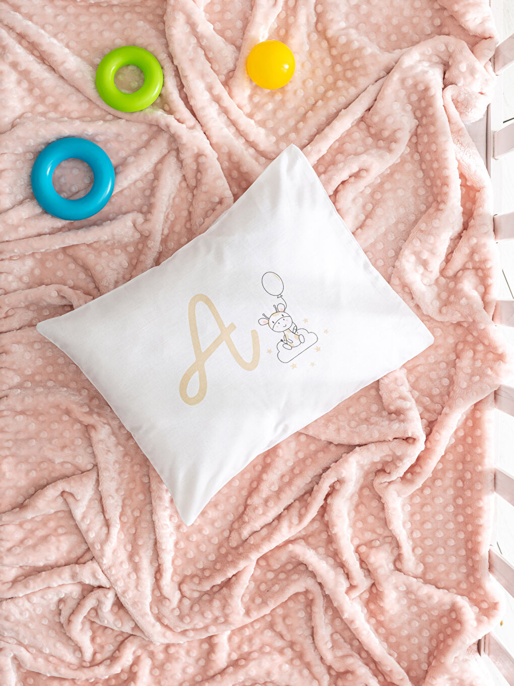 Letter A Printed Baby Pillow Case