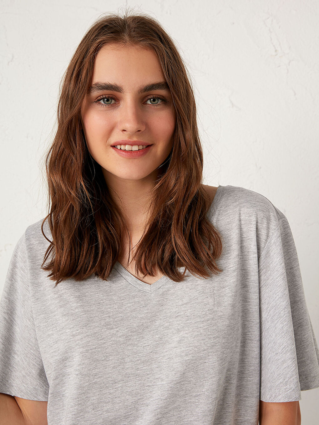 LCW DREAM Plain Basic Pajamas Top in Modal Blended Fabric -0WBU91Z8-CT3