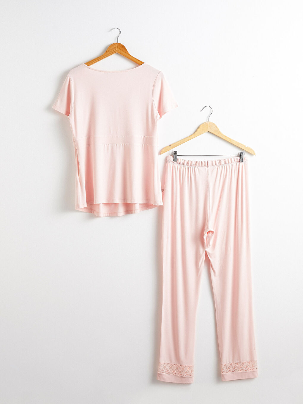 Functional Collar Detailed Maternity Pajamas Set-1