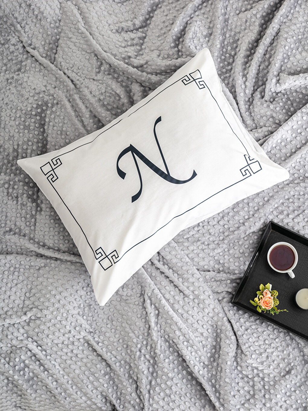 Letter “N” Printed Pillow Case