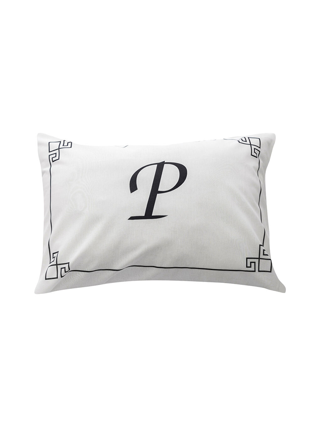 Siyah P Harfi Baskılı Yastık Kılıfı-2