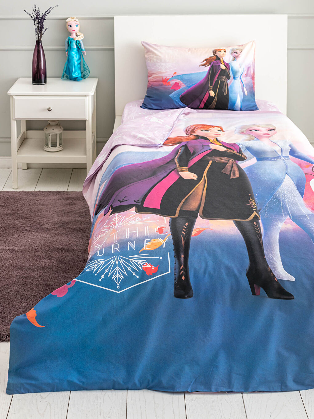 LCW HOME Girl's Frozen Licensed Duvet Cover Set -0WBY24Z4-F9C