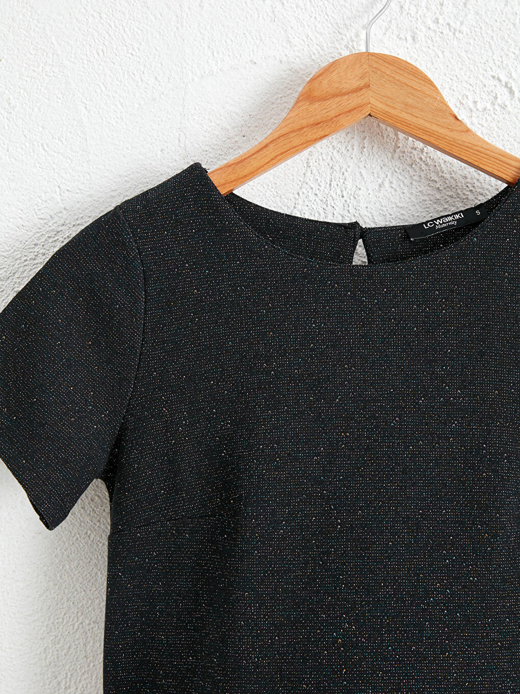 Siyah Işıltılı Hamile Elbise-3