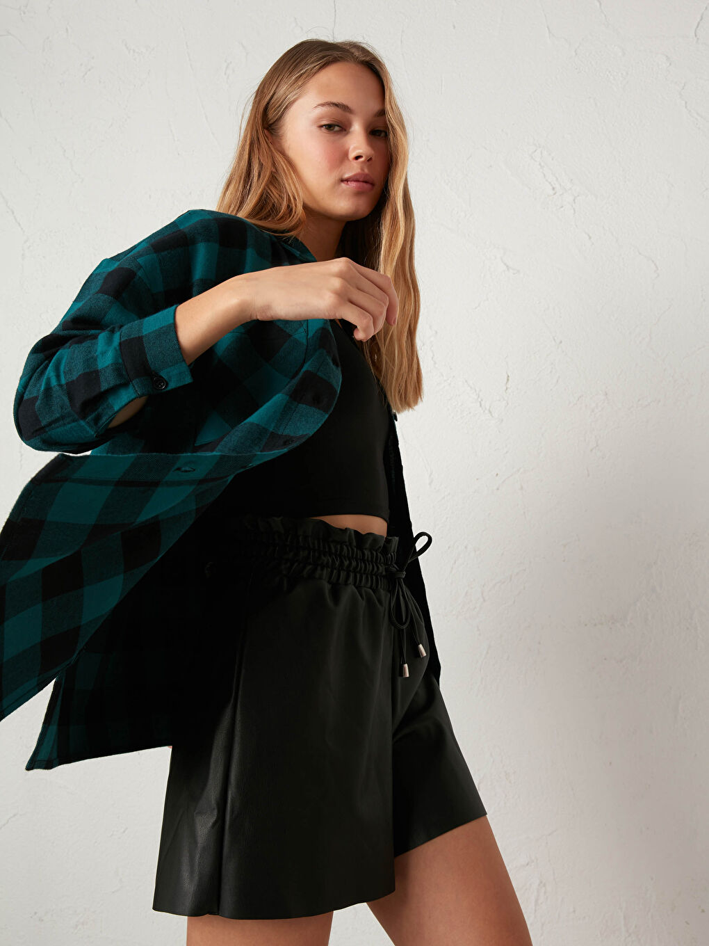 LCW Vision Oversize Plaid Shirt -0WCA22Z8-LM7