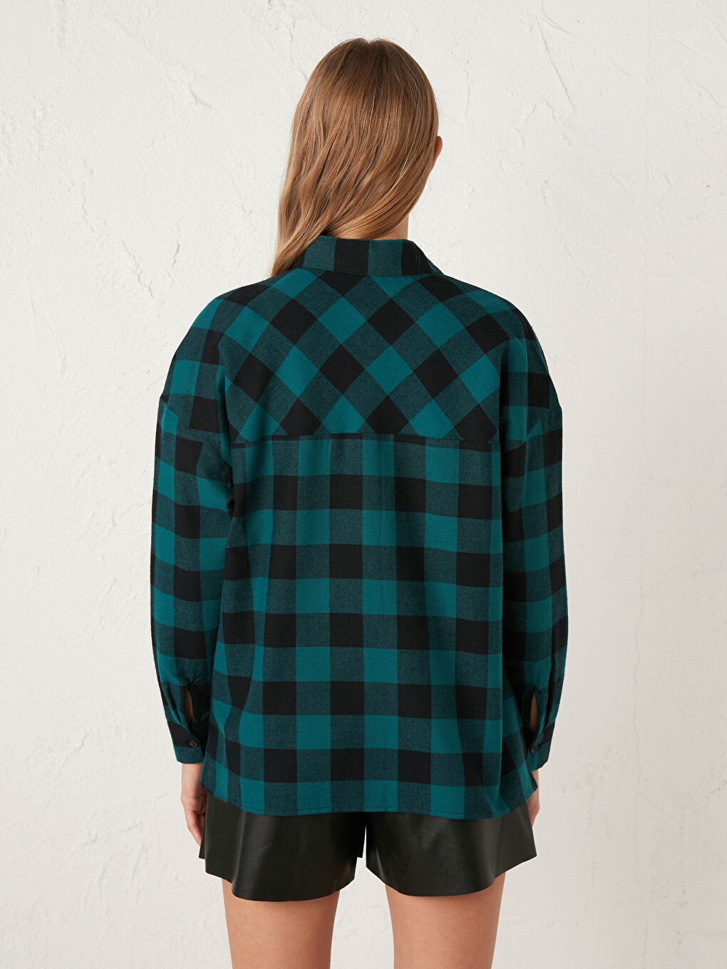 LCW Vision Oversize Plaid Shirt -0WCA22Z8-LM7