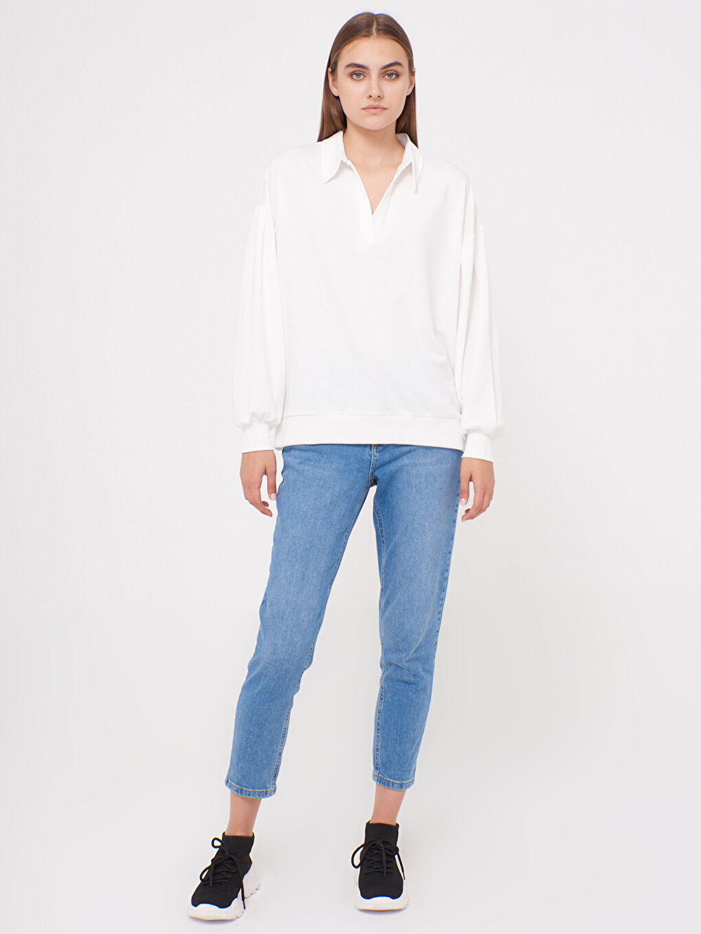 Hanorac cu Guler Cămașă-2