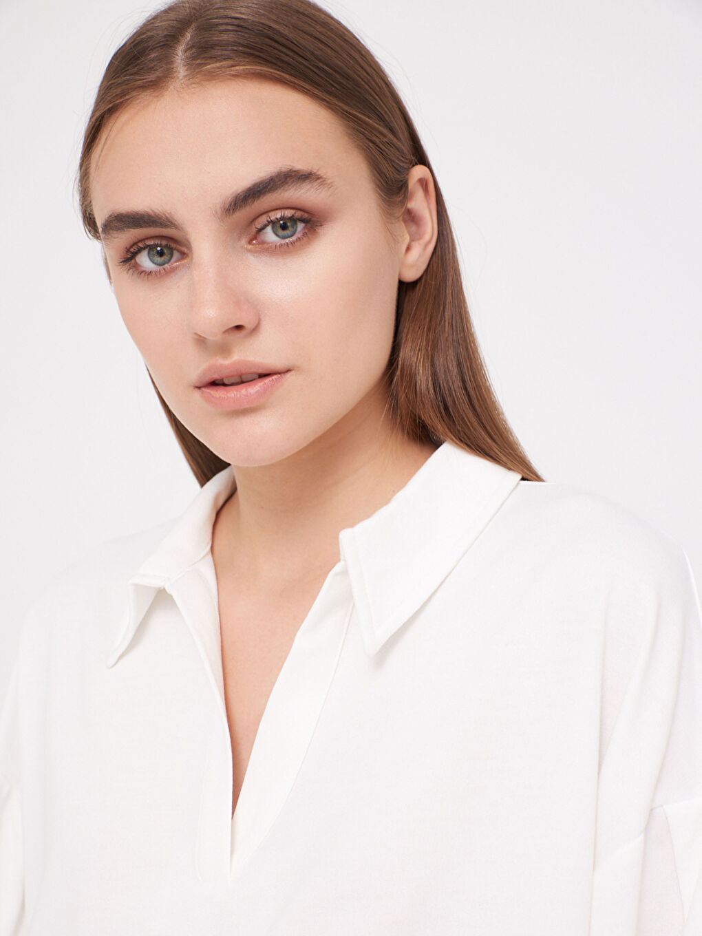 Hanorac cu Guler Cămașă-4