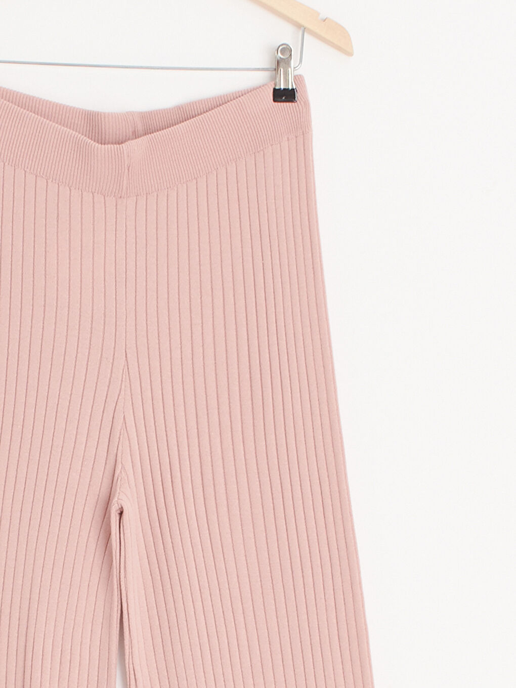 Elastic Waist Tricot Palazzo Pants-2