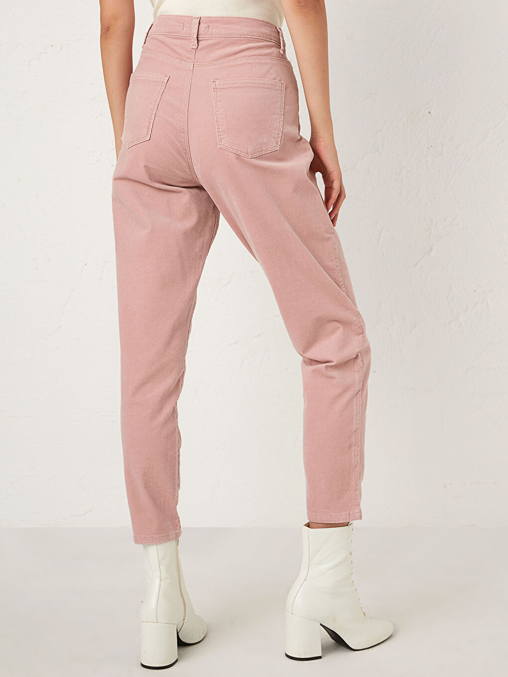 Pantalon Velours Coupe Carotte Longueur Cheville-3