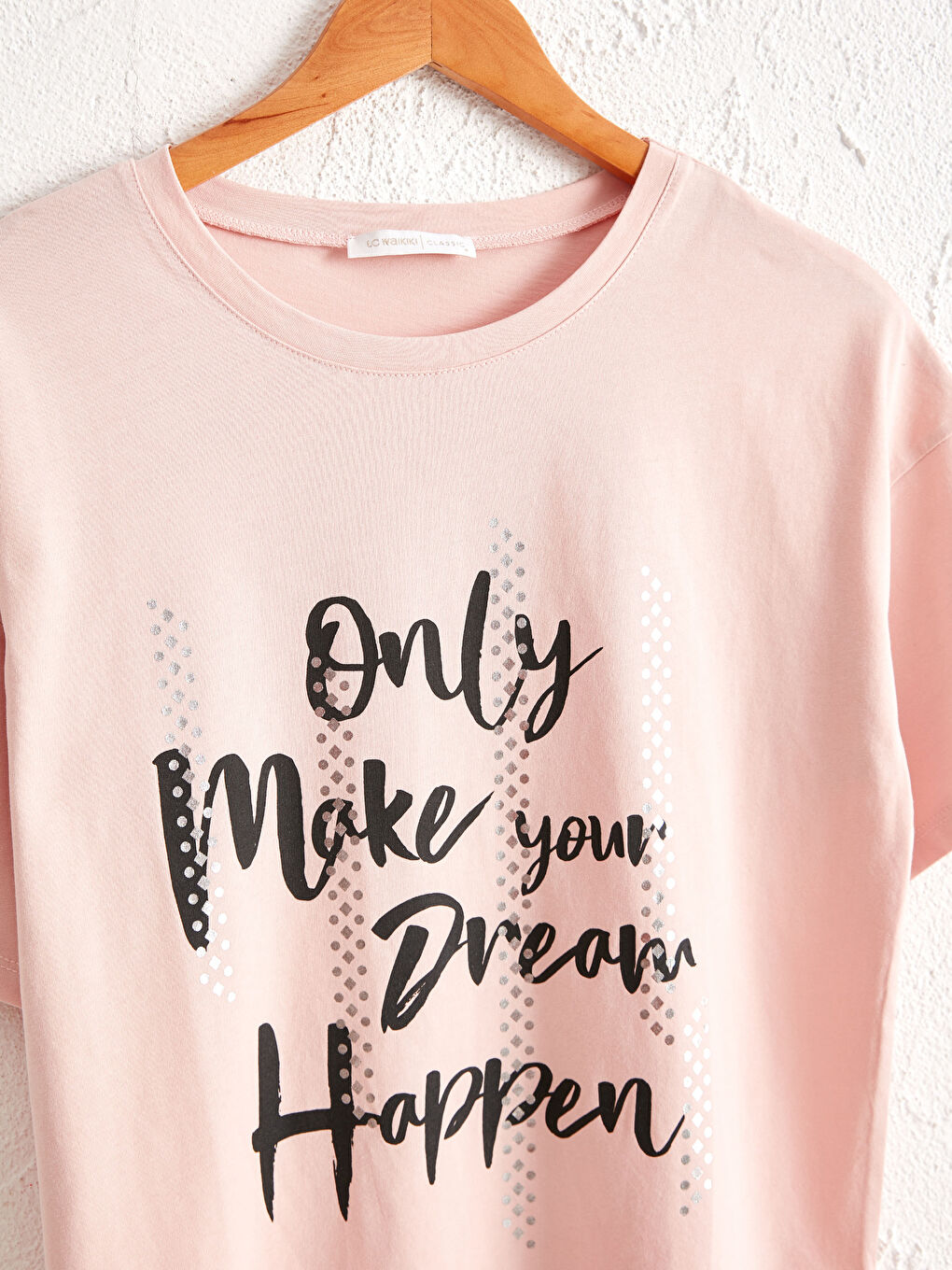 Letter Printed Cotton T-Shirt-2