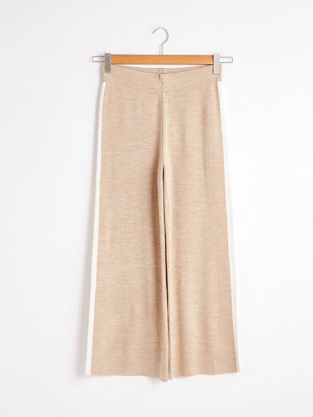 Elastic Waist Tricot Palazzo Pants-4