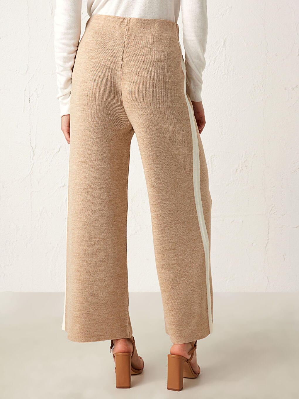 Elastic Waist Tricot Palazzo Pants-3
