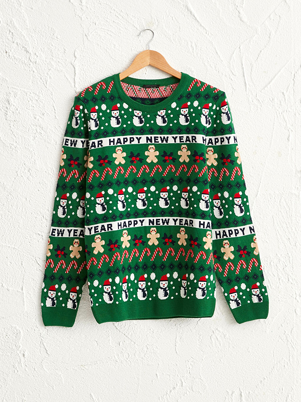 Men Crew Neck New Year Themed Knitwear Sweater