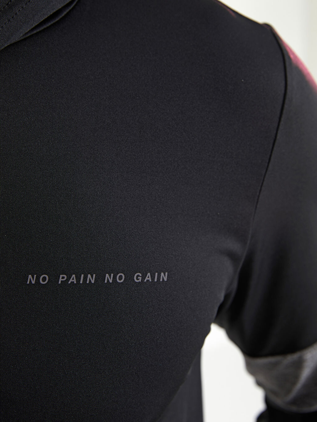 Siyah Uzun Kollu Baskılı Aktif Spor Erkek Hoodie-3