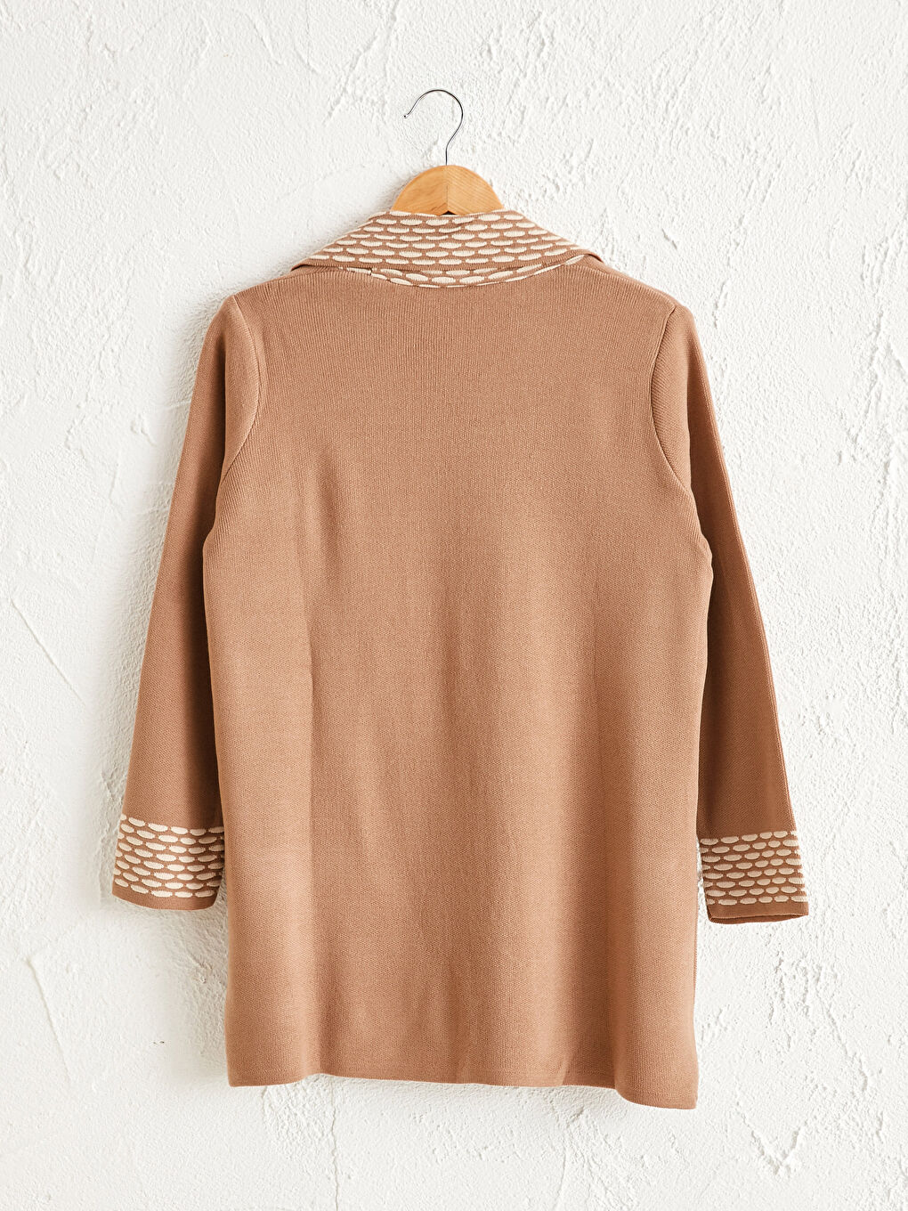 Patterned Jacket Collar Knitwear Cardigan-4