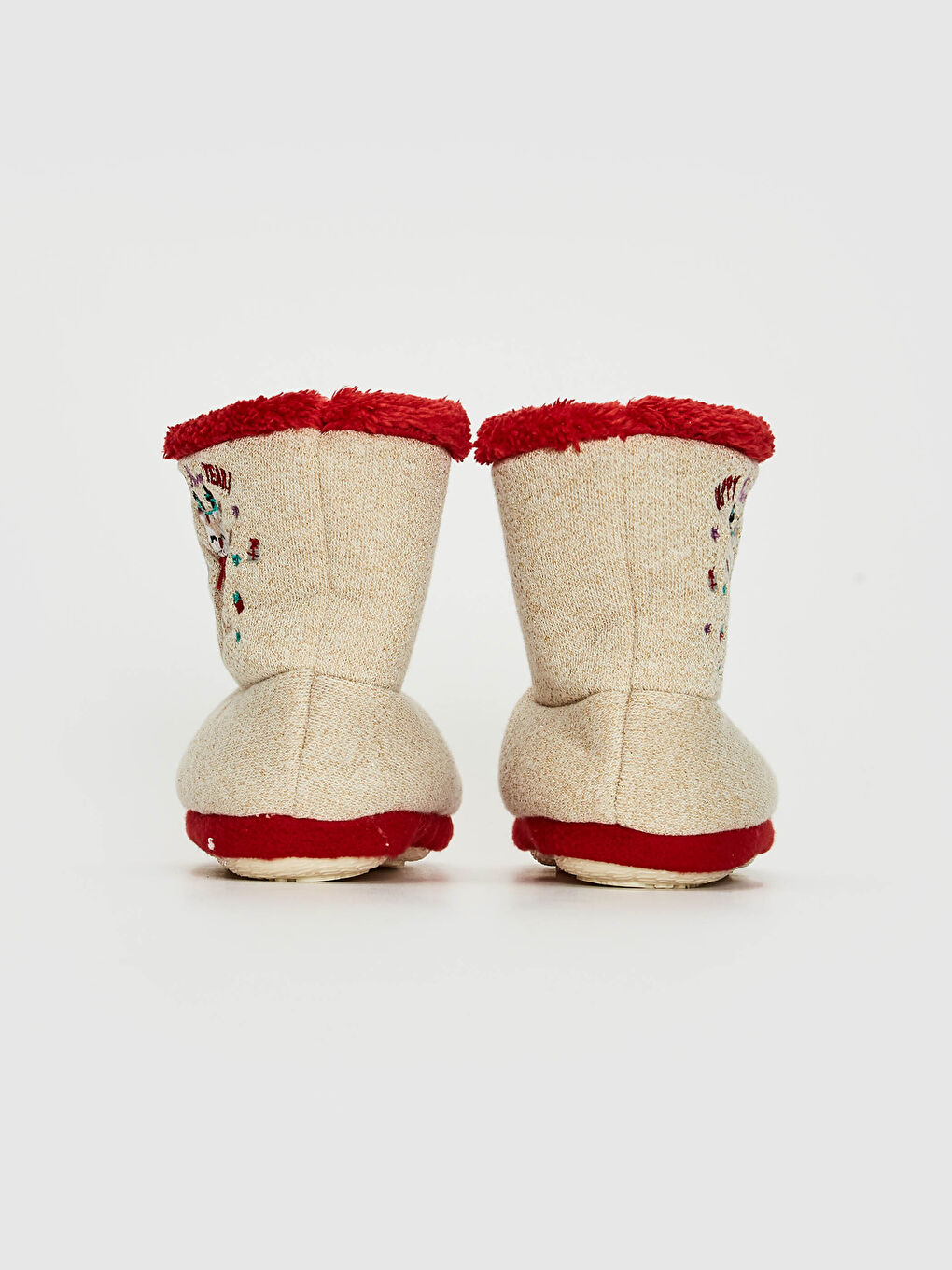 Ekru Kız Bebek Nakışlı Ev Botu-4