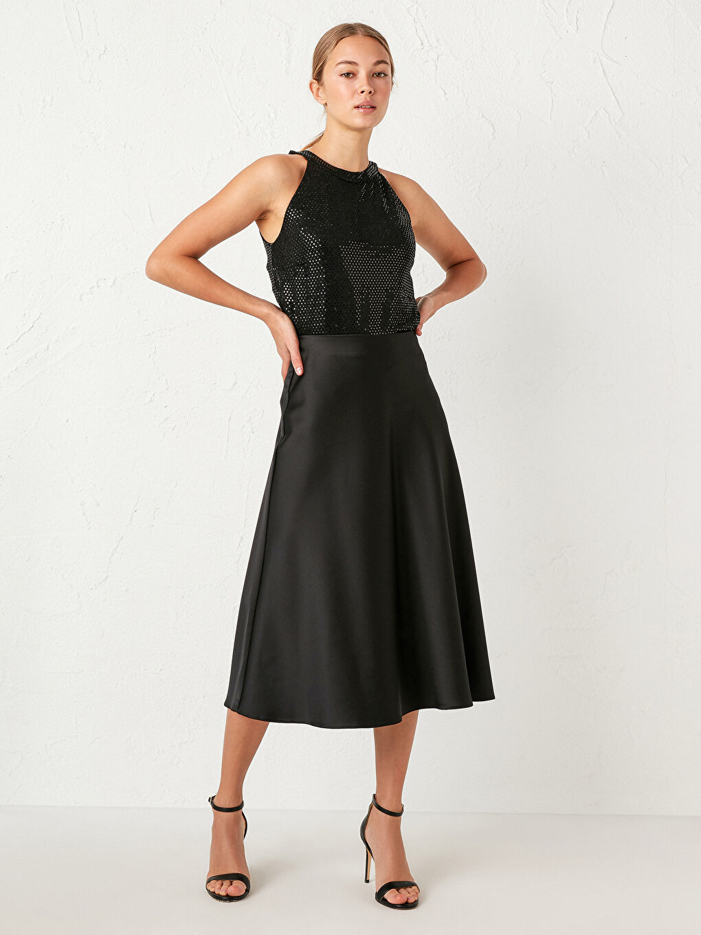 Halter Neck Bright Dress-4