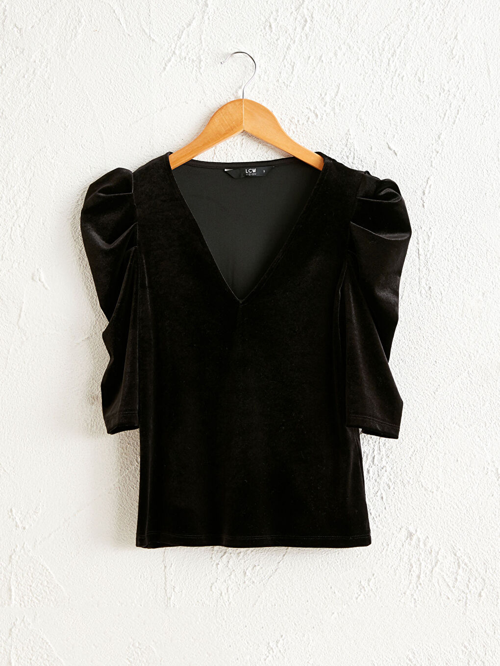 Watermelon Sleeve Velvet Blouse