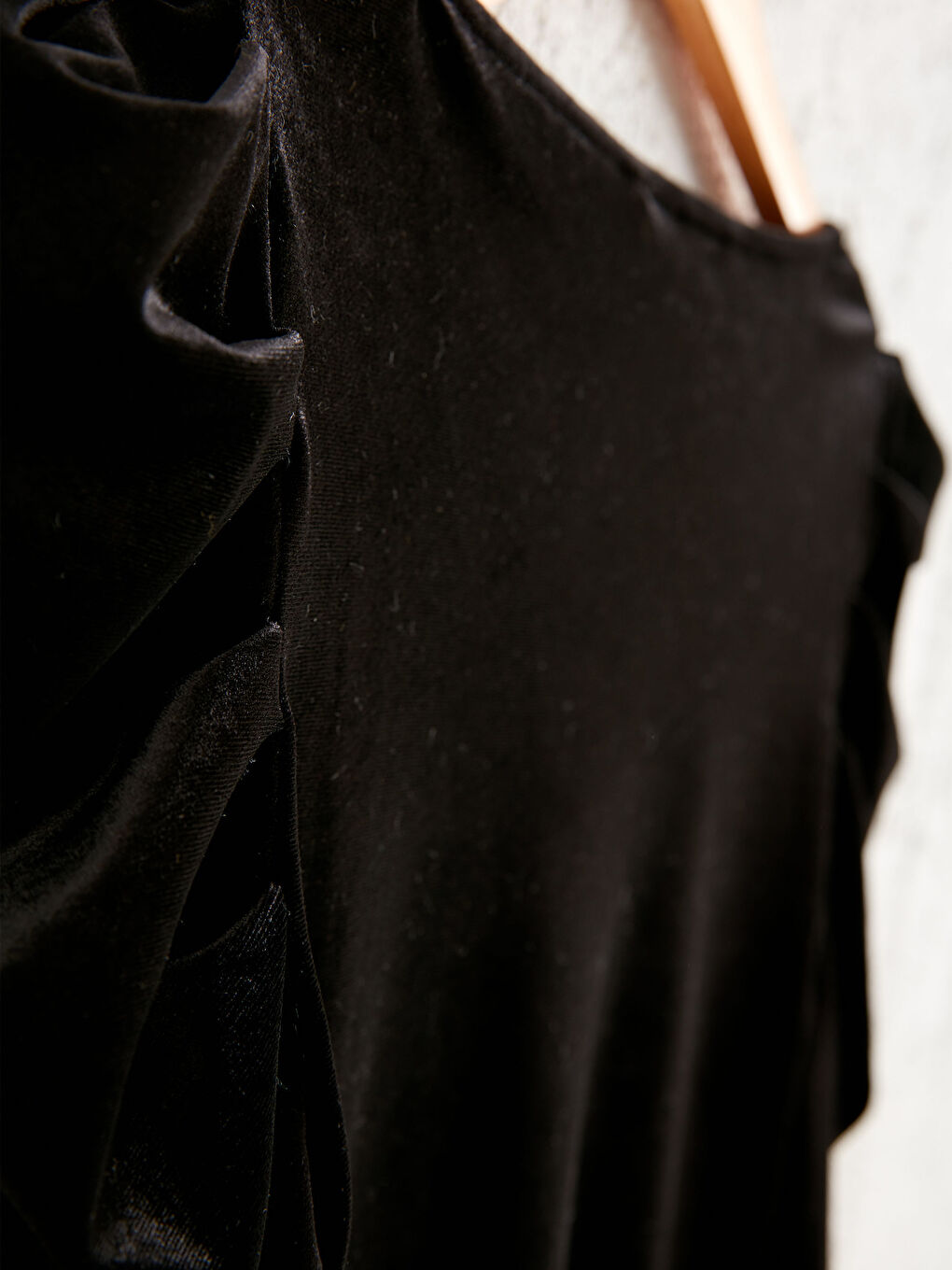 Watermelon Sleeve Velvet Blouse-1