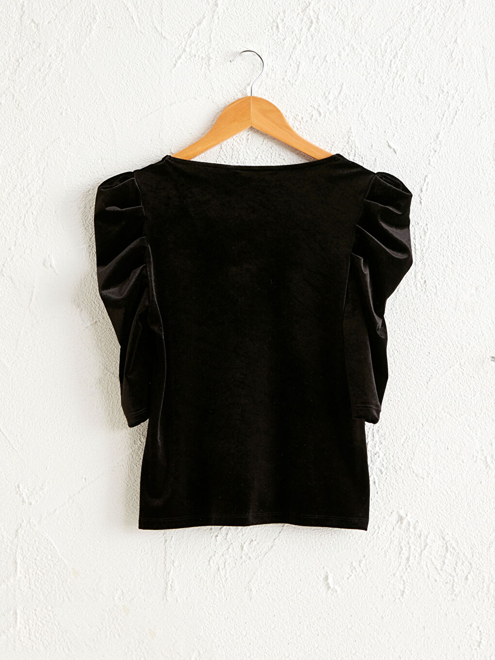 Watermelon Sleeve Velvet Blouse-2