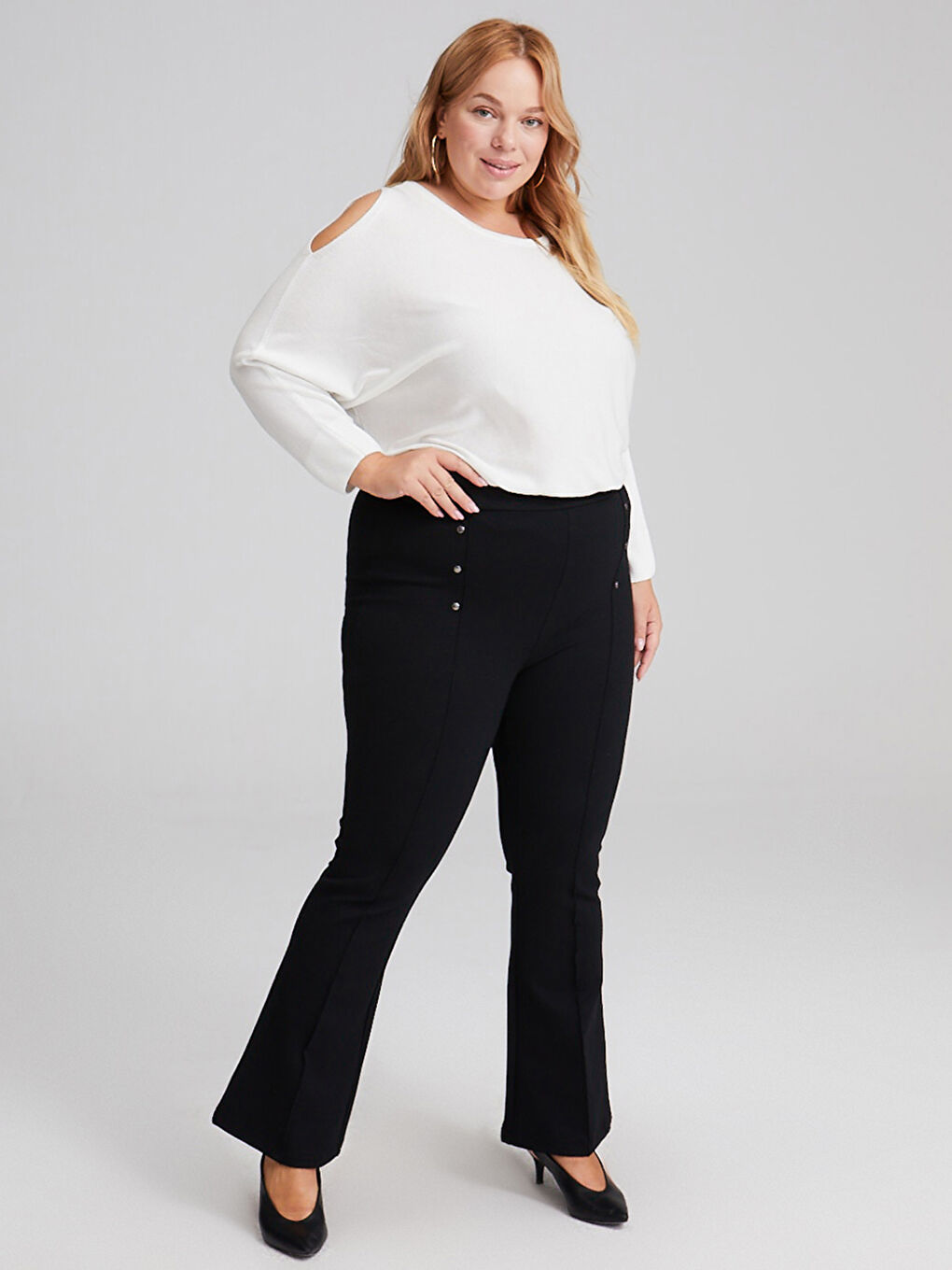 Elastic Waist Stretch Trousers-1