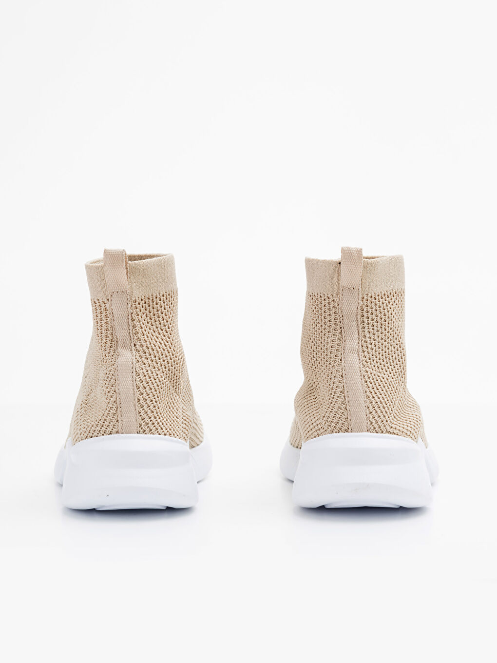 Bej Kadın Bilekli Çorap Model Spor Ayakkabı-4