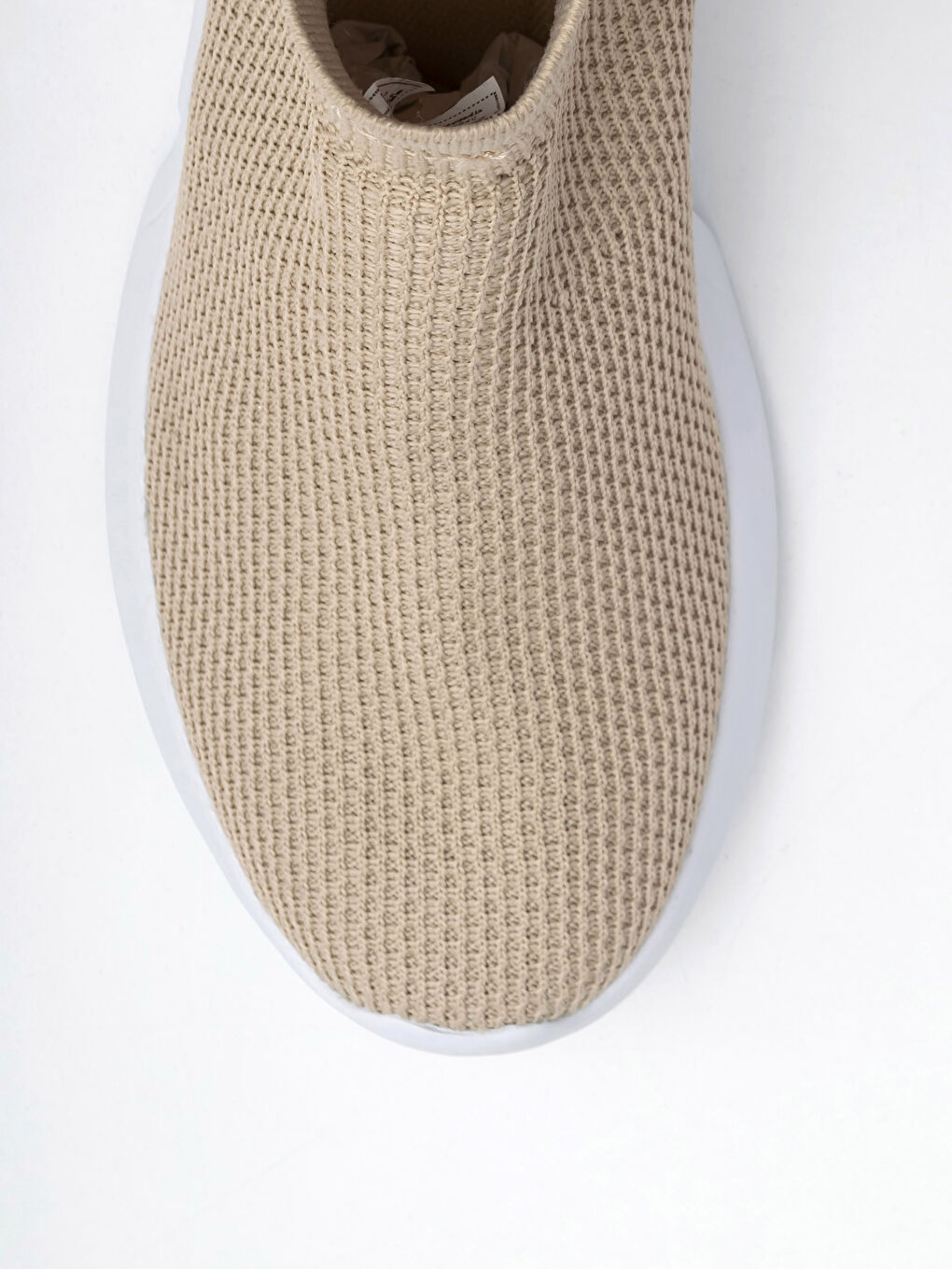 Bej Kadın Bilekli Çorap Model Spor Ayakkabı-5