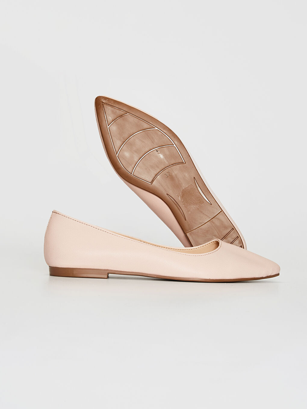 Pembe Kadın Sivri Burun Babet Ayakkabı-2