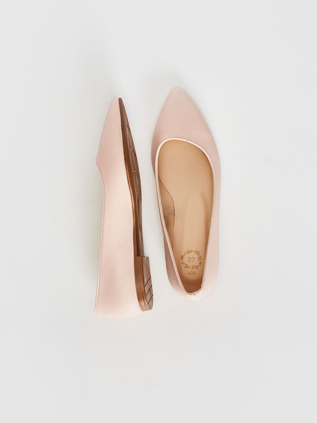 Pembe Kadın Sivri Burun Babet Ayakkabı-3